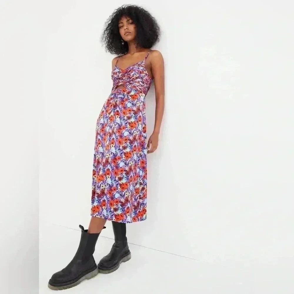 FOR LOVE & LEMONS - CHIARA MIDI DRESS - PURPLE NWT Sz L